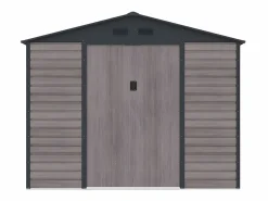Hot Caseta jardín acero galvanizado efecto madera - 8,94 m² - ideal para herramientas- ADELMO Caseta De Jardín