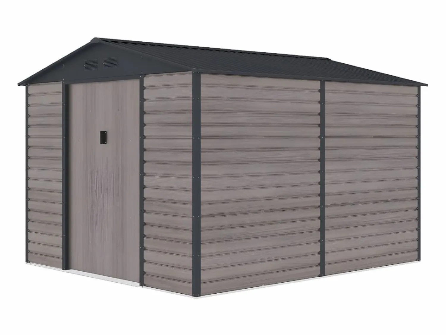 Hot Caseta jardín acero galvanizado efecto madera - 8,94 m² - ideal para herramientas- ADELMO Caseta De Jardín