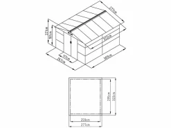 Hot Caseta jardín acero galvanizado efecto madera - 8,94 m² - ideal para herramientas- ADELMO Caseta De Jardín