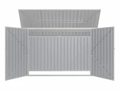 Online EXPERTLAND Caseta para 3 cubos de basura de acero galvanizado antracita, Ancho 237 x Prof. 101 x Alt. 131 cm, ILARIO Gris antracita