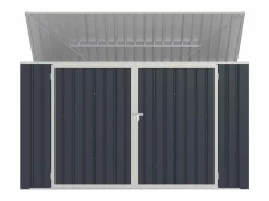 Online EXPERTLAND Caseta para 3 cubos de basura de acero galvanizado antracita, Ancho 237 x Prof. 101 x Alt. 131 cm, ILARIO Gris antracita