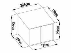 Outlet EXPERTLAND Caseta para bicicletas metal de acero galvanizado efecto madera 4 m² para 4 bicicletas NIKI Color natural oscuro
