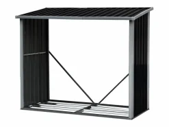 New Caseta para leña de acero galvanizado 2,23 m3 Ancho 182 x Prof. 83 x Alt. 148 cm DERWOOD Caseta De Jardín