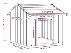 Outlet Caseta para perros con techo acero galvanizado 85x107x81 cm Cama De Animales De Compañía