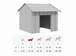 Outlet Caseta para perros con techo acero galvanizado 85x107x81 cm Cama De Animales De Compañía