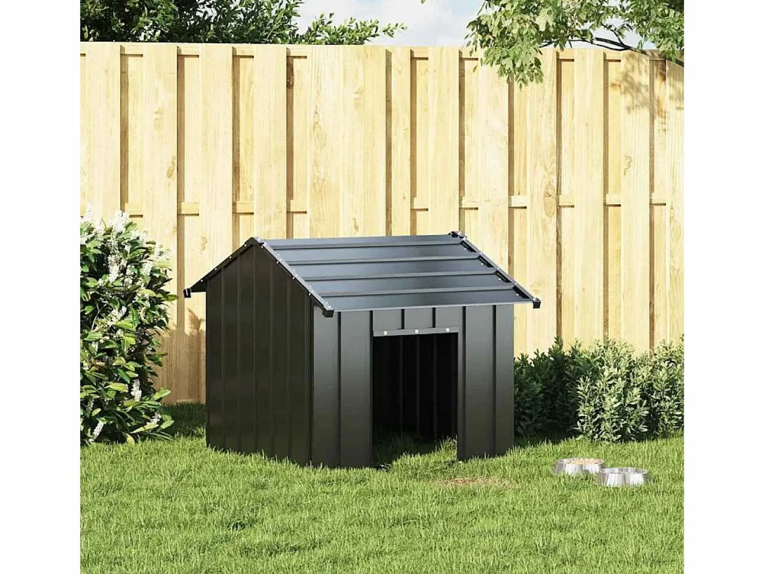 Clicnbuy Caseta para perros con techo acero galvanizado 85x107x81 cm