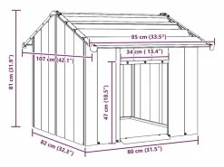 Clicnbuy Caseta para perros con techo acero galvanizado 85x107x81 cm