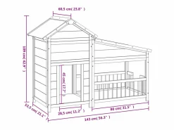 Discount Clicnbuy Caseta para perros madera maciza de pino 143x60,5x109 cm Gris