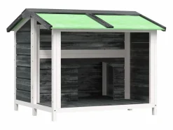 Clicnbuy Caseta para perros madera maciza de pino 96x87x80,5 cm