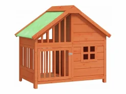 Clearance Clicnbuy Caseta para perros madera maciza de pino marrón 96x60,5x87 cm Marru00f3n