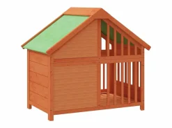 Clearance Clicnbuy Caseta para perros madera maciza de pino marrón 96x60,5x87 cm Marru00f3n