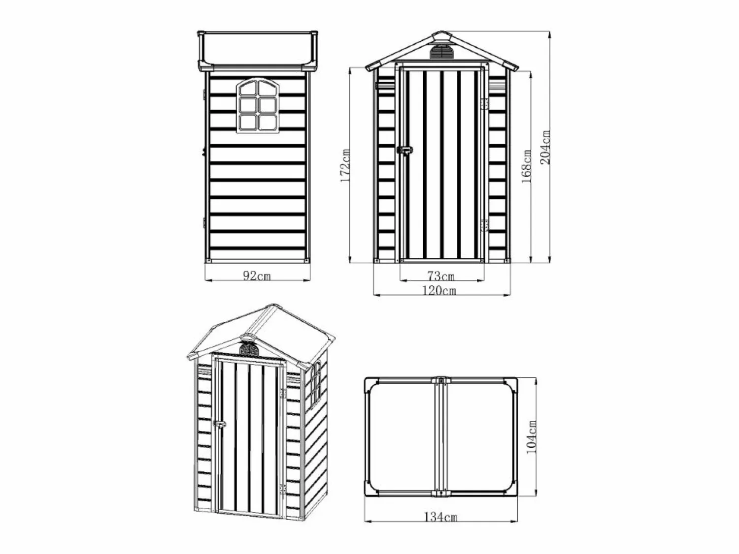 Discount Casetas de jardín de resina antracita - 1,39 m² CESIO Caseta De Jardín
