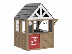 Discount Casita de Juegos Infantil SucceBuy de Madera con Puerta, Ventana y Lavabo