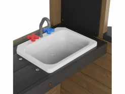 Discount Casita de Juegos Infantil SucceBuy de Madera con Puerta, Ventana y Lavabo