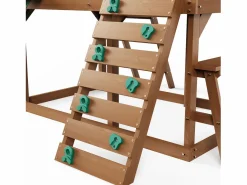 Clearance Casita de Juegos para Niños, SucceBuy - Casa de Juegos de Madera para Exteriores con Tobogán, Escalera y Ventana, Casa de Juegos de Jardín