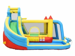 Hot Hauss Spole Castillo hinchable 5 en 1 para niños con tobogán y piscina - Tejido Oxford 364x315x239 cm Azul