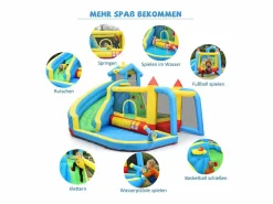 Sale Castillo inflable 5 en 1 para niños - 364 x 315 x 239 cm - Oxford - Con ventilador - Castillo Hinchable