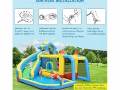 Sale Castillo inflable 5 en 1 para niños - 364 x 315 x 239 cm - Oxford - Con ventilador - Castillo Hinchable