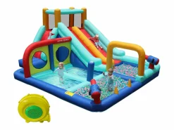 Outlet Merax Castillo inflable con tobogán acuático doble para niños - 365 x 450 x 217 cm - Oxford - con ventilador - Azul