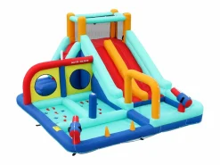 Outlet Merax Castillo inflable con tobogán acuático doble para niños - 365 x 450 x 217 cm - Oxford - con ventilador - Azul