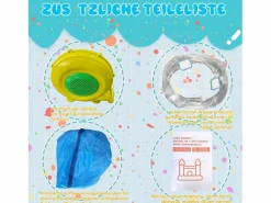 Outlet Merax Castillo inflable con tobogán acuático doble para niños - 365 x 450 x 217 cm - Oxford - con ventilador - Azul