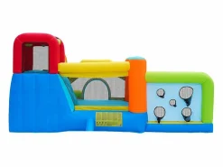 DripeX Castillo inflable con trampolines, ventilador, deslizamiento, cesta de baloncesto, de 3 a 8 años, 410x315x203cm