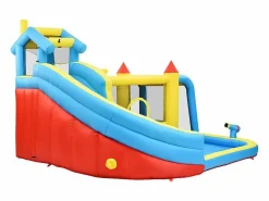 DripeX Castillo inflable para niños de 3 a 10 años, con soplador - carga máxima de 135 kg - 364x315x239cm Azul