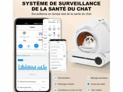Discount Cat Hoilet House, Bandeja de arena, limpia automáticamente, olor eliminado, con sensor infrarrojo y aplicación, 48x52x50.5cm Higiene Y Cuidado De Mascotas