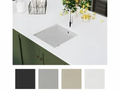Outlet Garden Furniture Catherine Fregadero de cocina con un seno granito Blanco
