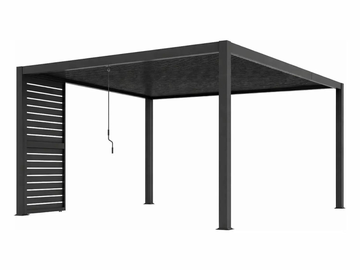 New EXPERTLAND Celosía parasol de aluminio para pérgola - An.93 cm x Alt.234cm - antracita - COSMA Gris antracita