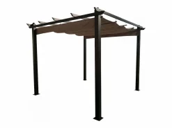 Outlet Cenador aurtante 3x3 m, aluminio y lona de poliéster gris REGIA Pérgola