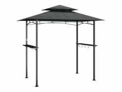 Best Cenador barbacoa estante lateral acero antracita 240x150x243 cm ES671323 Gris antracita