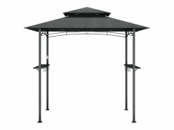 Best Cenador barbacoa estante lateral acero antracita 240x150x243 cm ES671323 Gris antracita