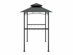 Best Cenador barbacoa estante lateral acero antracita 240x150x243 cm ES671323 Gris antracita