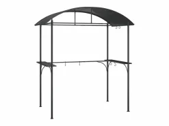 Cenador barbacoa estante lateral acero antracita 220x115x230 cm ES503026