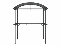 Cenador barbacoa estante lateral acero antracita 220x115x230 cm ES503026