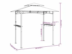 Discount Cenador barbacoa y estantes laterales antracita 240x150x243cm acero Materiales Y Utensilios De Cocina