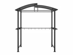 Outlet Cenador barbacoa y estantes laterales antracita 210x114x230cm acero Gris
