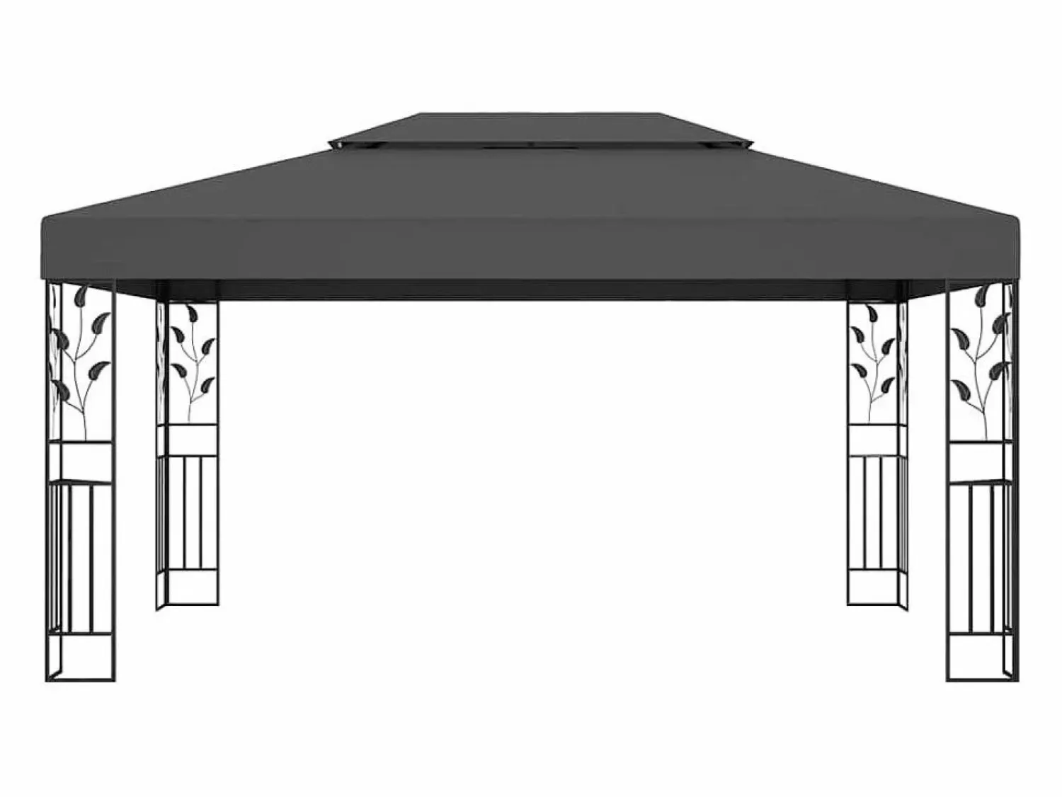 Clearance Cenador con doble techo y luces LED 3x4 m Antracita Cenador Y Quiosco