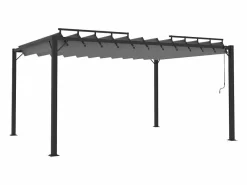 Best Cenador con techo de lamas 3x4 m Antracita Tejido de aluminio Gris
