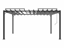 Best Cenador con techo de lamas 3x4 m Antracita Tejido de aluminio Gris