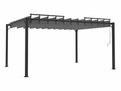 Best Cenador con techo de lamas 3x4 m Antracita Tejido de aluminio Gris