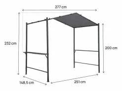 Best Cenador pérgola para barbacoa - 277 x 149 cm - Antracita Materiales Y Utensilios De Cocina