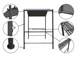 Best Cenador pérgola para barbacoa - 277 x 149 cm - Antracita Materiales Y Utensilios De Cocina
