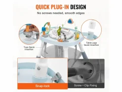 Centro de Actividades para Bebés, SucceBuy Centro de Actividades para Bebés, Asiento Giratorio 360°, para 6 Meses y Más, Plástico,