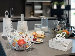 New Centro de mesa pequeño Farfalloso Ø31 cm en hierro perforado Diseño moderno con mariposas elegante decoración de mesa Made in Italy Accesorios Para Vino Y Bar