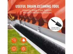 Cepillo de Protección para Canalón SucceBuy 3,7 m Anti-Hojas para Canalón de 12,7 cm, 40 Piezas, PP + Galvanizado, , 120 pies, 13,1 lb