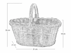 Discount Cesta de almacenamiento de mimbre ovalada con asa tejida Laura Panaro Cubo De Basura Para Cocina