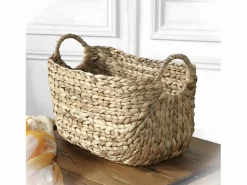 Clearance Cesta de jacinto de agua con asas - 40 x 23 x 26 cm Accesorios De Almacenaje|Cesta
