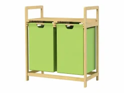 Best Cesta de lavandería de bambú colector de lavandería cesta de lavandería 2 bolsas de lavandería clasificador de lavandería Cesto De Ropa